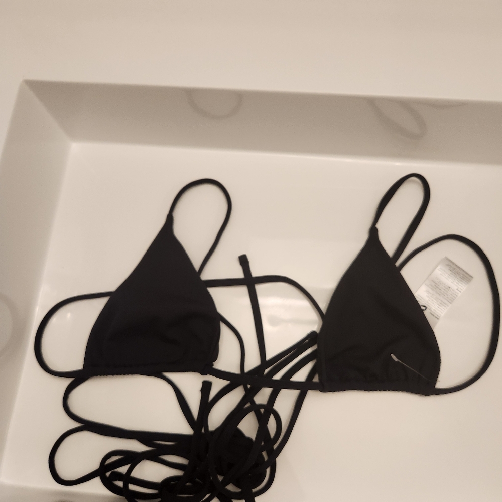 K.NGSLEY Naomi Halter Crossover Tie Waist Bikini Top NWOT - Picture 4 of 6